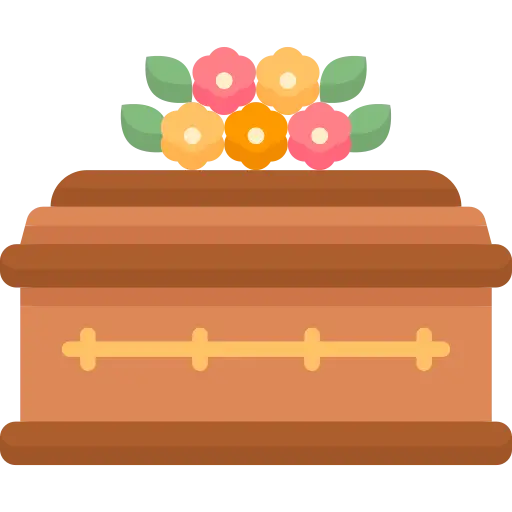 coffin with flowers icon